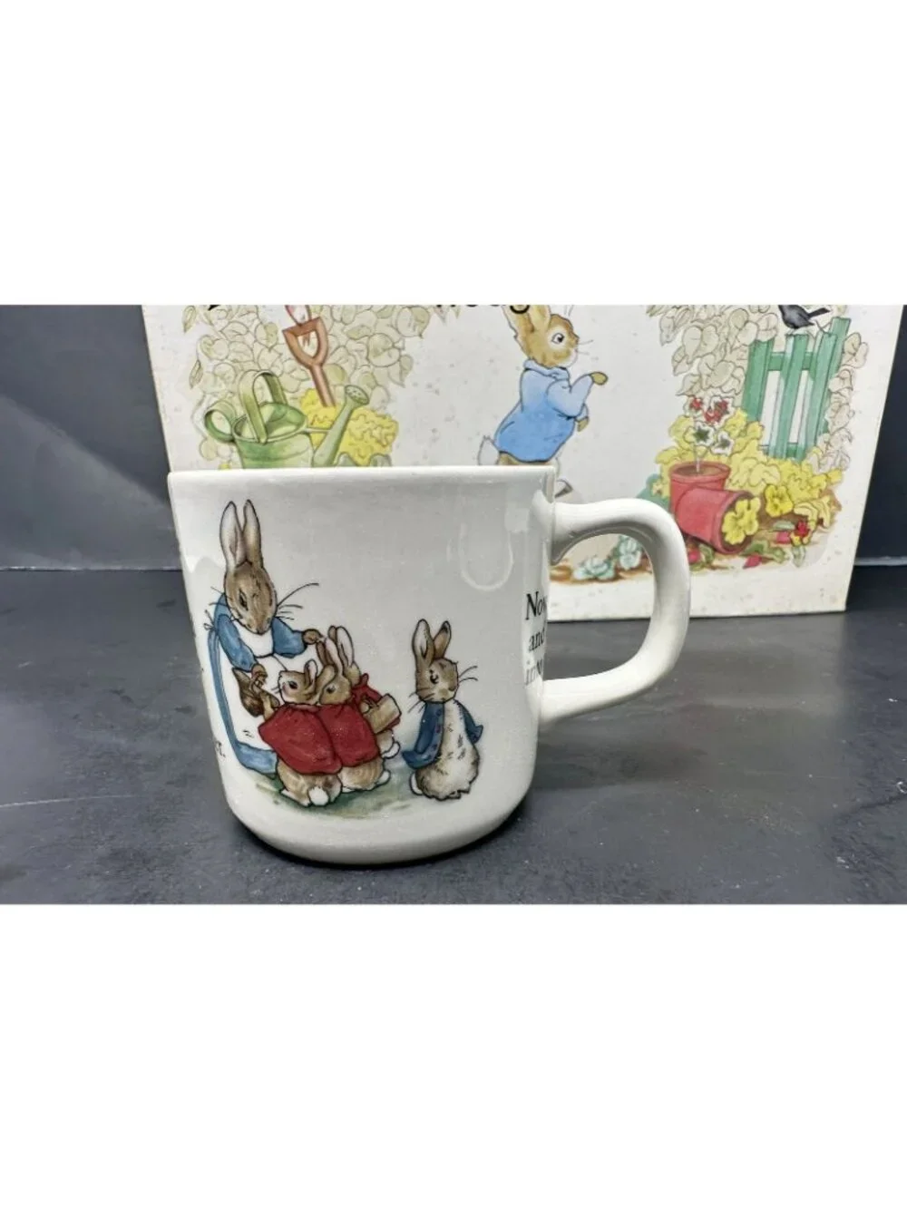 WEDGWOOD PETER RABBIT 3 PC NURSERY SET w/Box Plate Oatmeal Mug Beatrix Potter